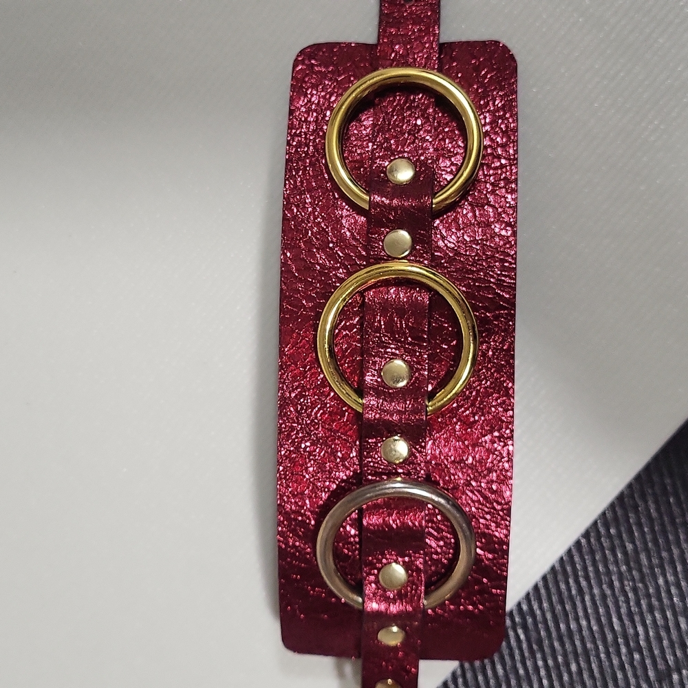 NWOT Leather & Brass Artisan Crafted Wrist Cuff - Picture 3 of 16